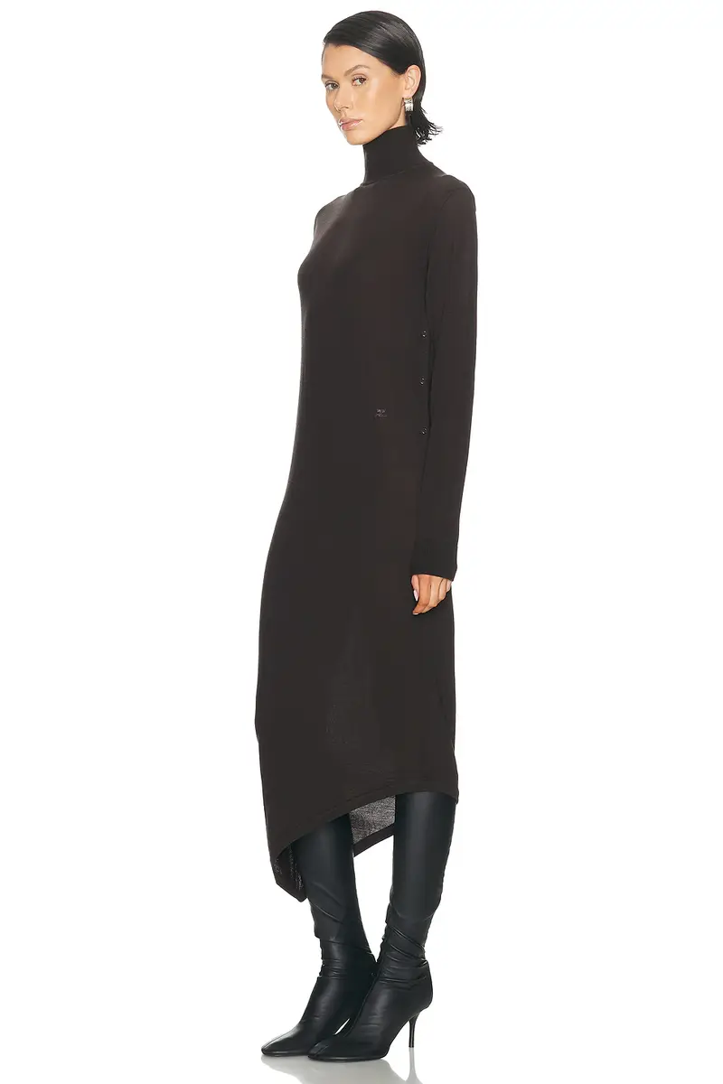 Courrèges One Shoulder Wool Long Dress | Thumbnail 2