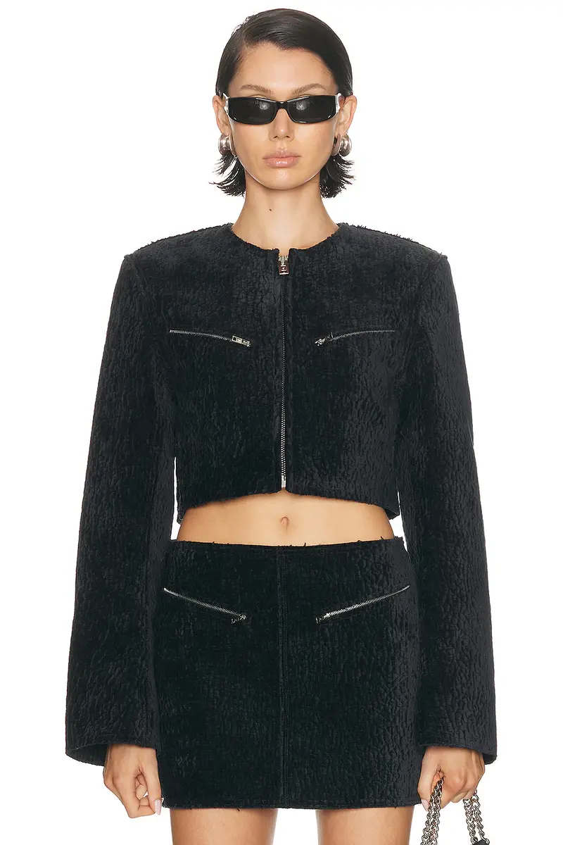 Alexander Wang Cropped Boxy Jacket | Image 1 Alexander Wang Cropped Boxy Jacket | Image 1
