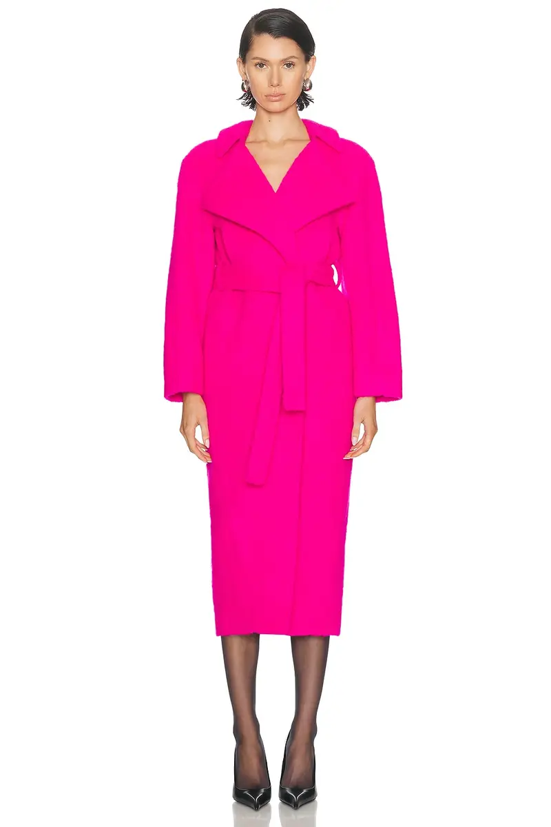 Lapointe Fuzzy Coating Belted Coat | Thumbnail 2 Lapointe Fuzzy Coating Belted Coat | Thumbnail 2