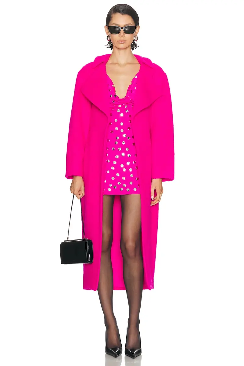 Lapointe Fuzzy Coating Belted Coat
