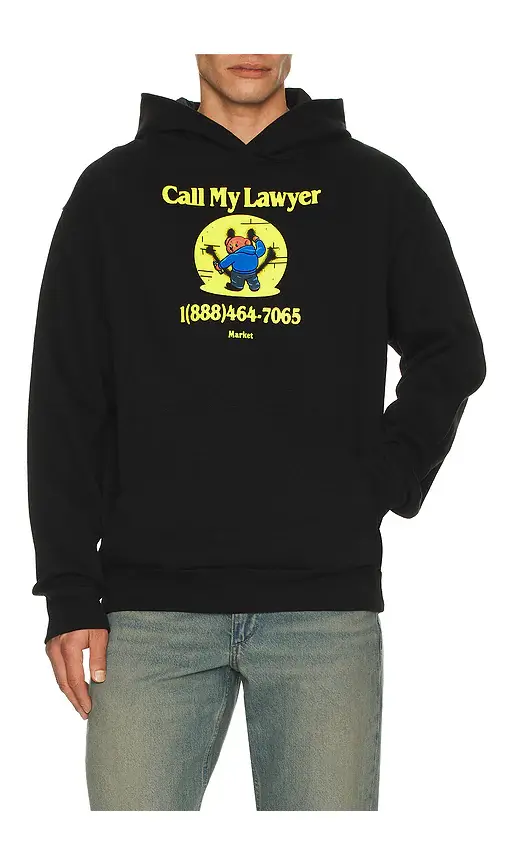 Market Smiley Call My Lawyer Bear Hoodie