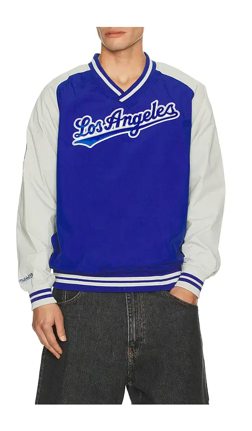 Mitchell & Ness MLB Dodgers Nylon Pullover Jacket | Image 1 Mitchell & Ness MLB Dodgers Nylon Pullover Jacket | Image 1