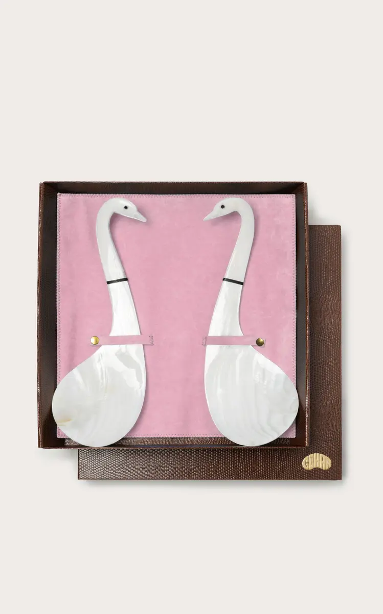Gohar World Set-of-Two Swan Mother-of-Pearl Serving Spoons | Thumbnail 2 Gohar World Set-of-Two Swan Mother-of-Pearl Serving Spoons | Thumbnail 2