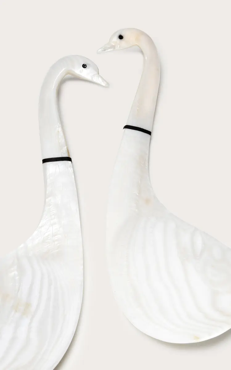 Gohar World Set-of-Two Swan Mother-of-Pearl Serving Spoons | Thumbnail 3 Gohar World Set-of-Two Swan Mother-of-Pearl Serving Spoons | Thumbnail 3