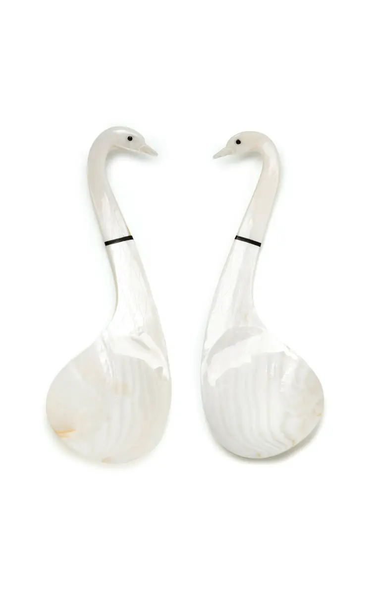 Gohar World Set-of-Two Swan Mother-of-Pearl Serving Spoons | Thumbnail 5 Gohar World Set-of-Two Swan Mother-of-Pearl Serving Spoons | Thumbnail 5