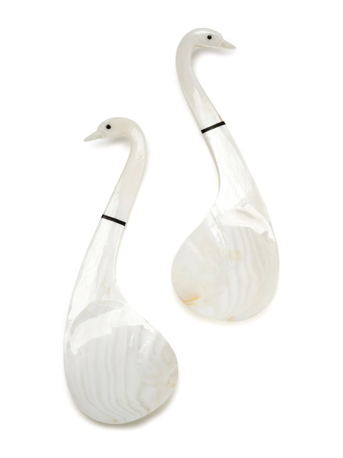 Gohar World Set-of-Two Swan Mother-of-Pearl Serving Spoons