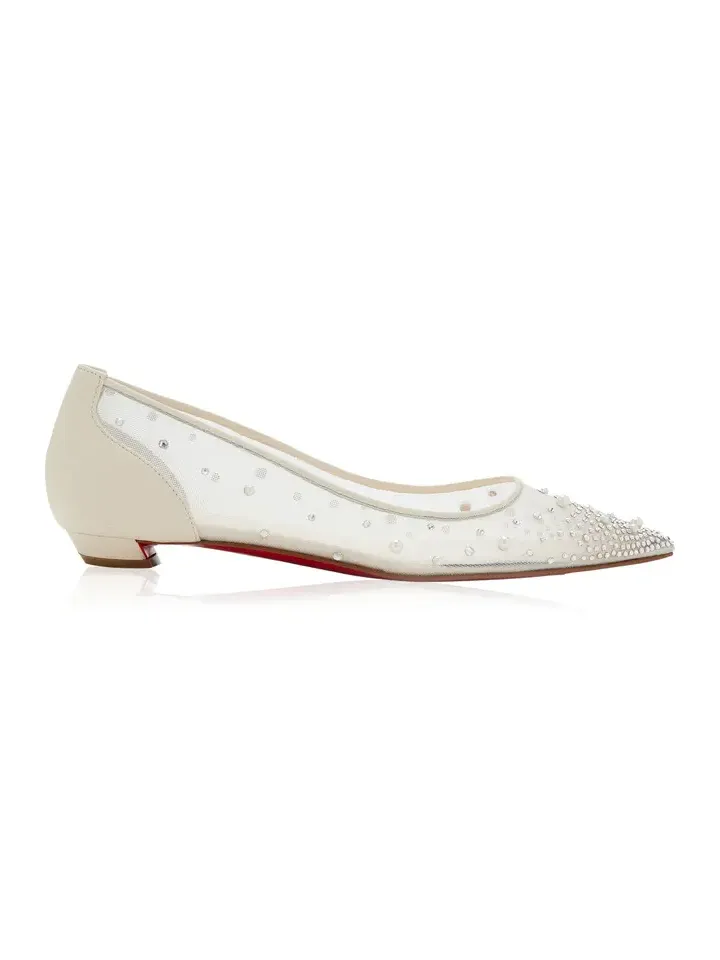 Miss Z Embellished Mesh Flat Pumps Miss Z Embellished Mesh Flat Pumps
