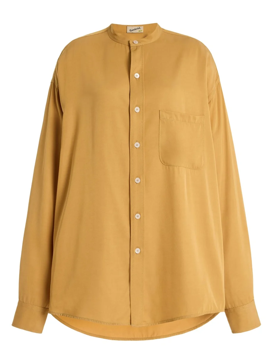Oversized Draped Viscose Poplin Shirt