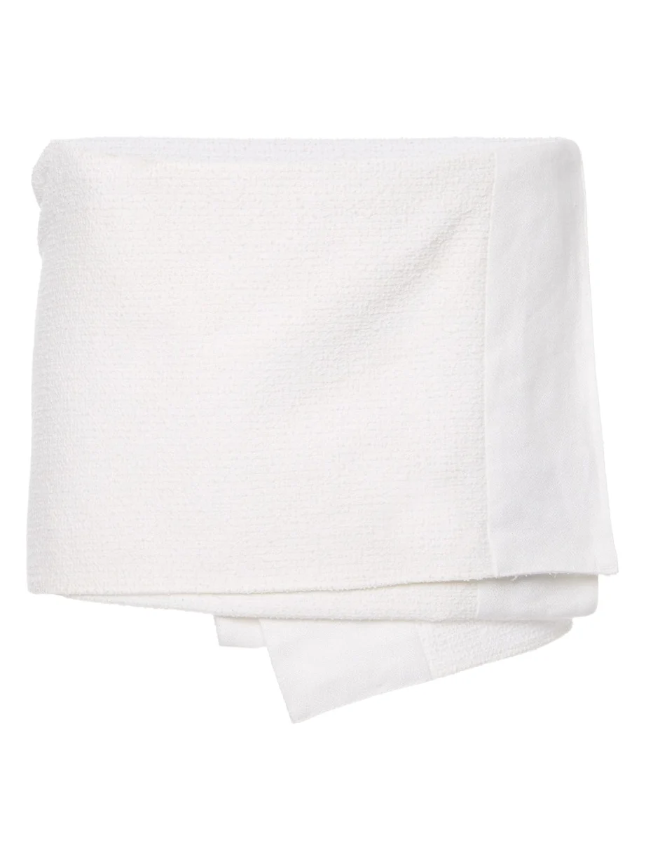 Asymmetric Wrap-Effect Cotton-Blend Mini Skirt