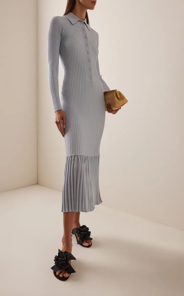 Proenza Schouler Luiza Ribbed-Knit Midi Dress | Thumbnail 2 Proenza Schouler Luiza Ribbed-Knit Midi Dress | Thumbnail 2
