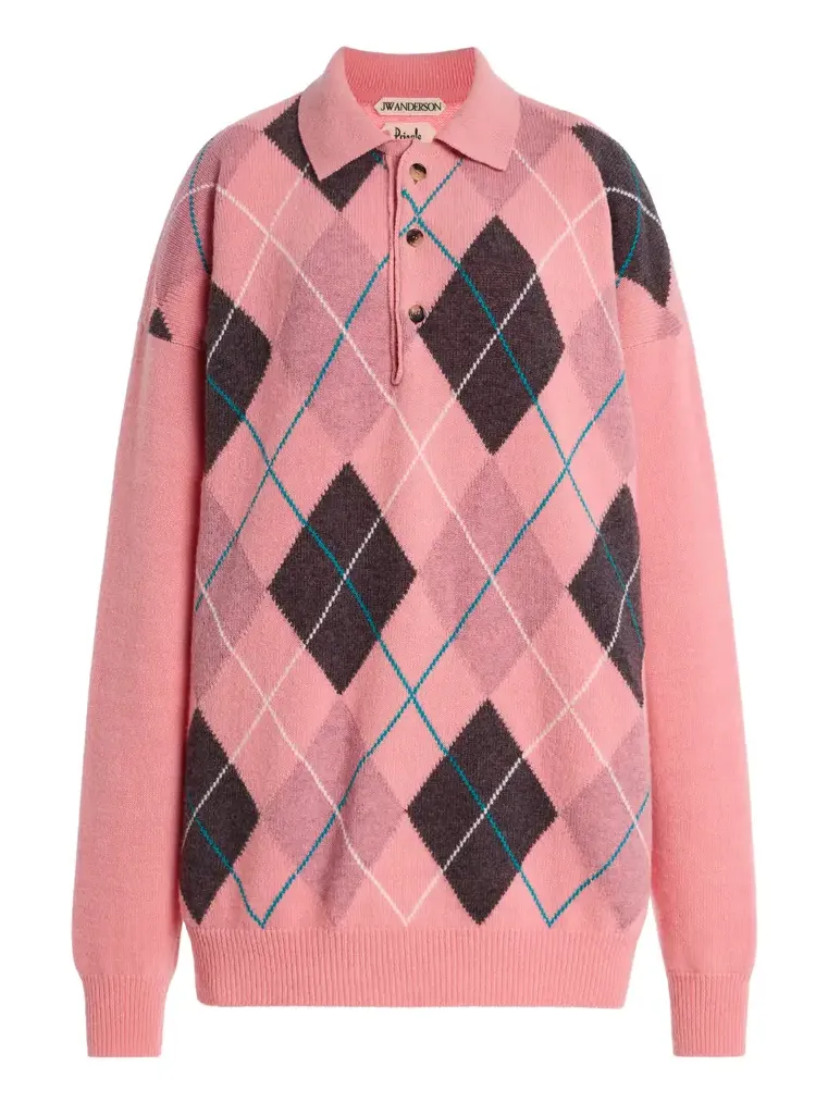 JW Anderson x Pringle of Scotland Argyle Wool Polo Sweater JW Anderson x Pringle of Scotland Argyle Wool Polo Sweater