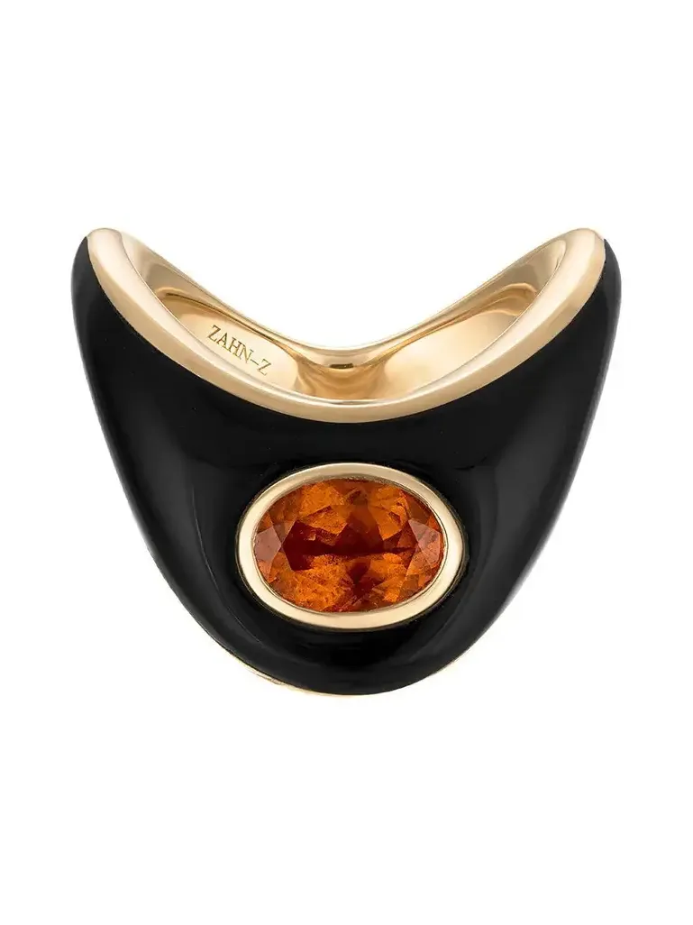 Onyx Citrine Big Zaha Ring