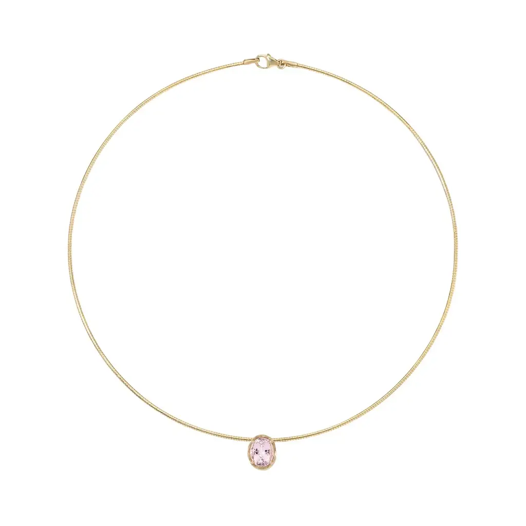 Margot Pink Morganite Oval Cut Necklace