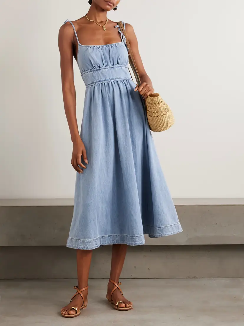 Zimmermann Wanderlust Denim Midi Dress | Thumbnail 2 Zimmermann Wanderlust Denim Midi Dress | Thumbnail 2