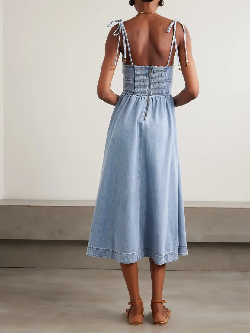 Zimmermann Wanderlust Denim Midi Dress | Thumbnail 3 Zimmermann Wanderlust Denim Midi Dress | Thumbnail 3
