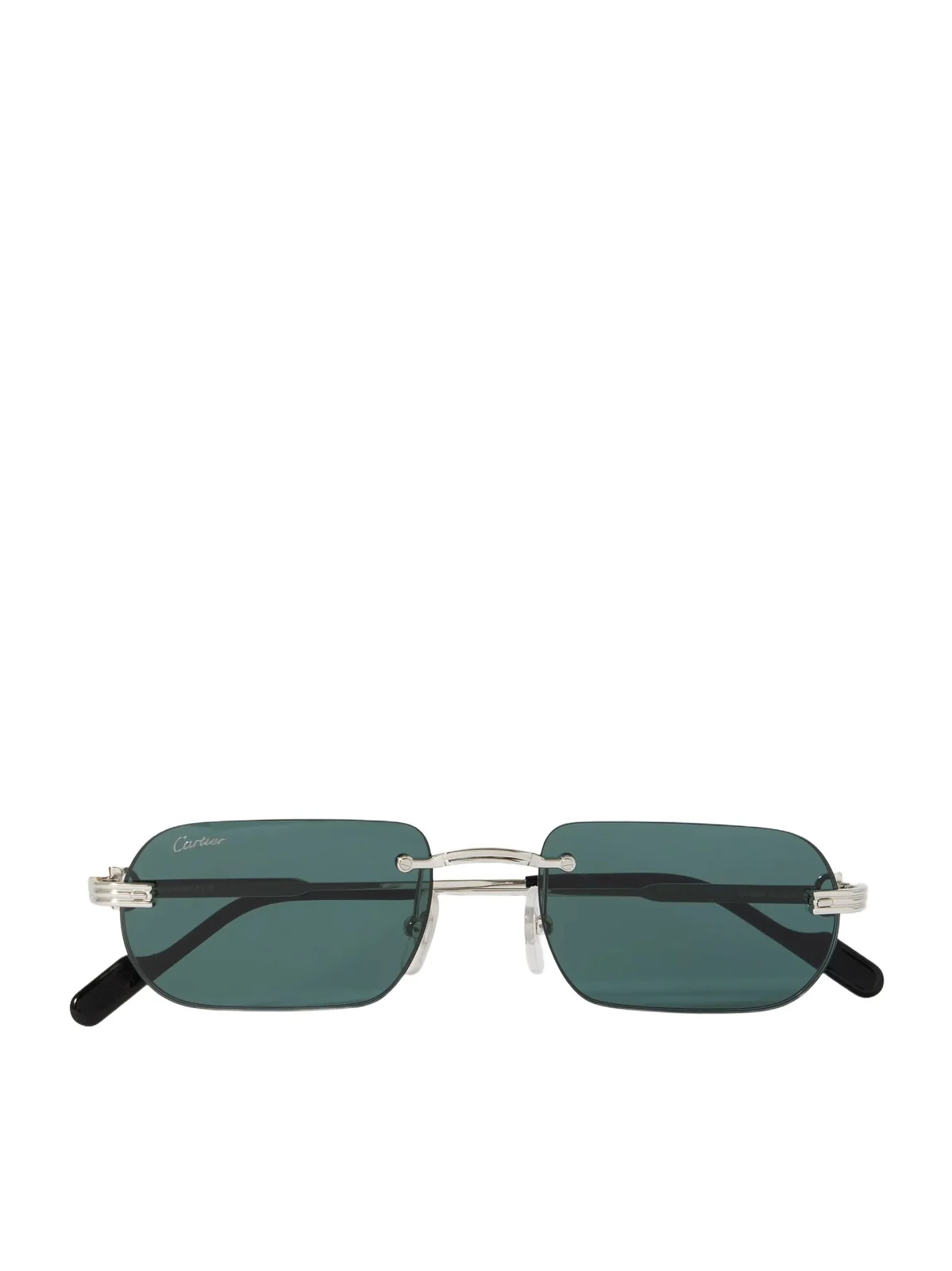 Cartier Eyewear Première De Cartier Rimless Rectangular-frame Silver-tone Sunglasses