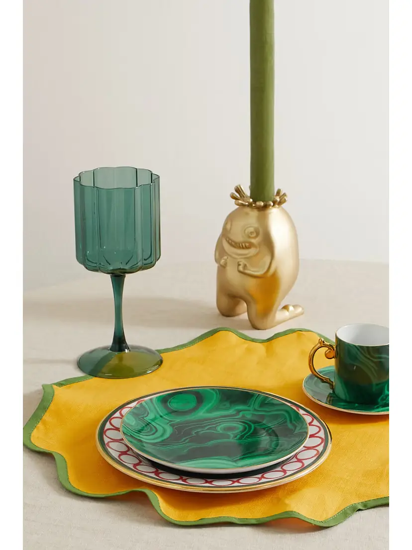 L'Objet Malachite Set Of Four Porcelain Canapé Plates | Thumbnail 2 L'Objet Malachite Set Of Four Porcelain Canapé Plates | Thumbnail 2