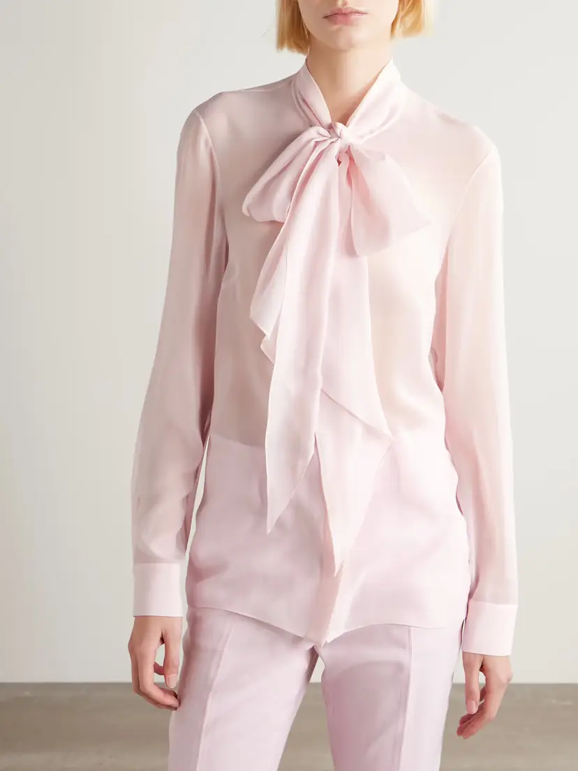 Gabriela Hearst Shildon Pussy-bow Silk-georgette Blouse | Thumbnail 3 Gabriela Hearst Shildon Pussy-bow Silk-georgette Blouse | Thumbnail 3
