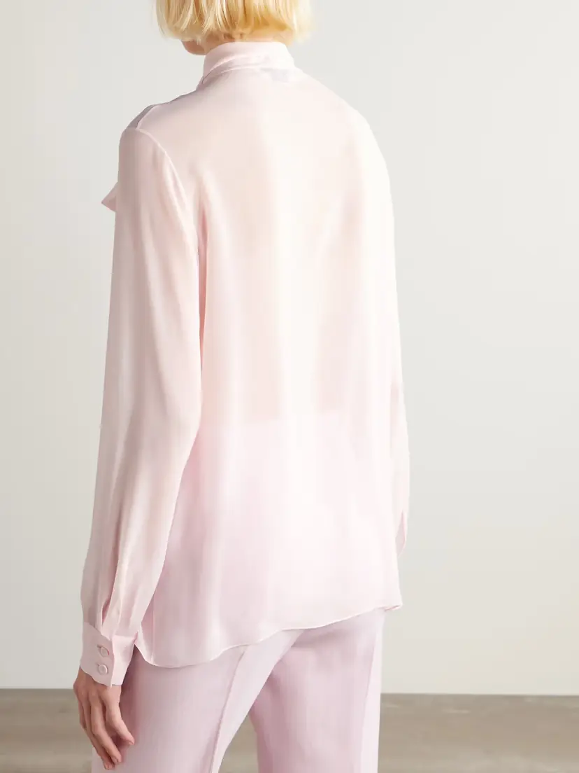 Gabriela Hearst Shildon Pussy-bow Silk-georgette Blouse | Thumbnail 4 Gabriela Hearst Shildon Pussy-bow Silk-georgette Blouse | Thumbnail 4