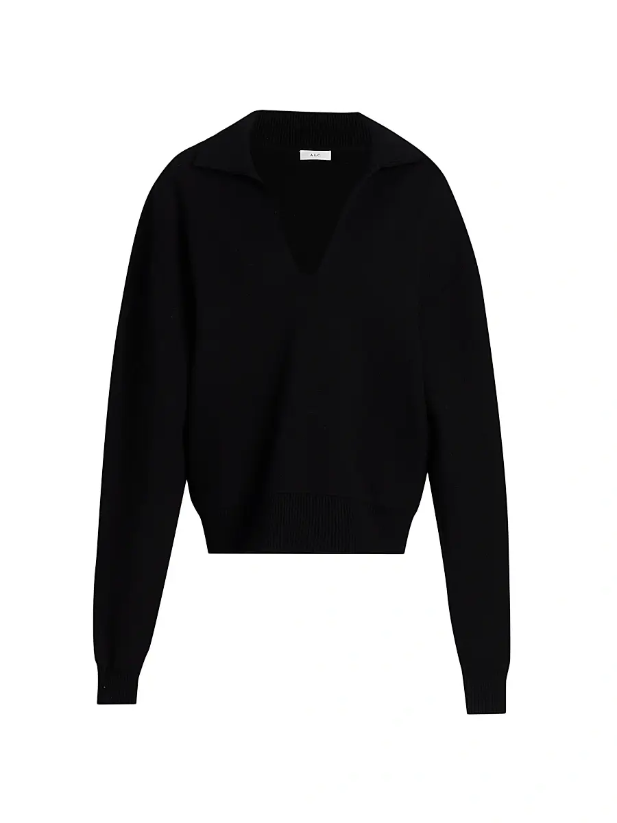 A.L.C. Women's Timmy Curved Sweater - Black | Image 1 A.L.C. Women's Timmy Curved Sweater - Black | Image 1