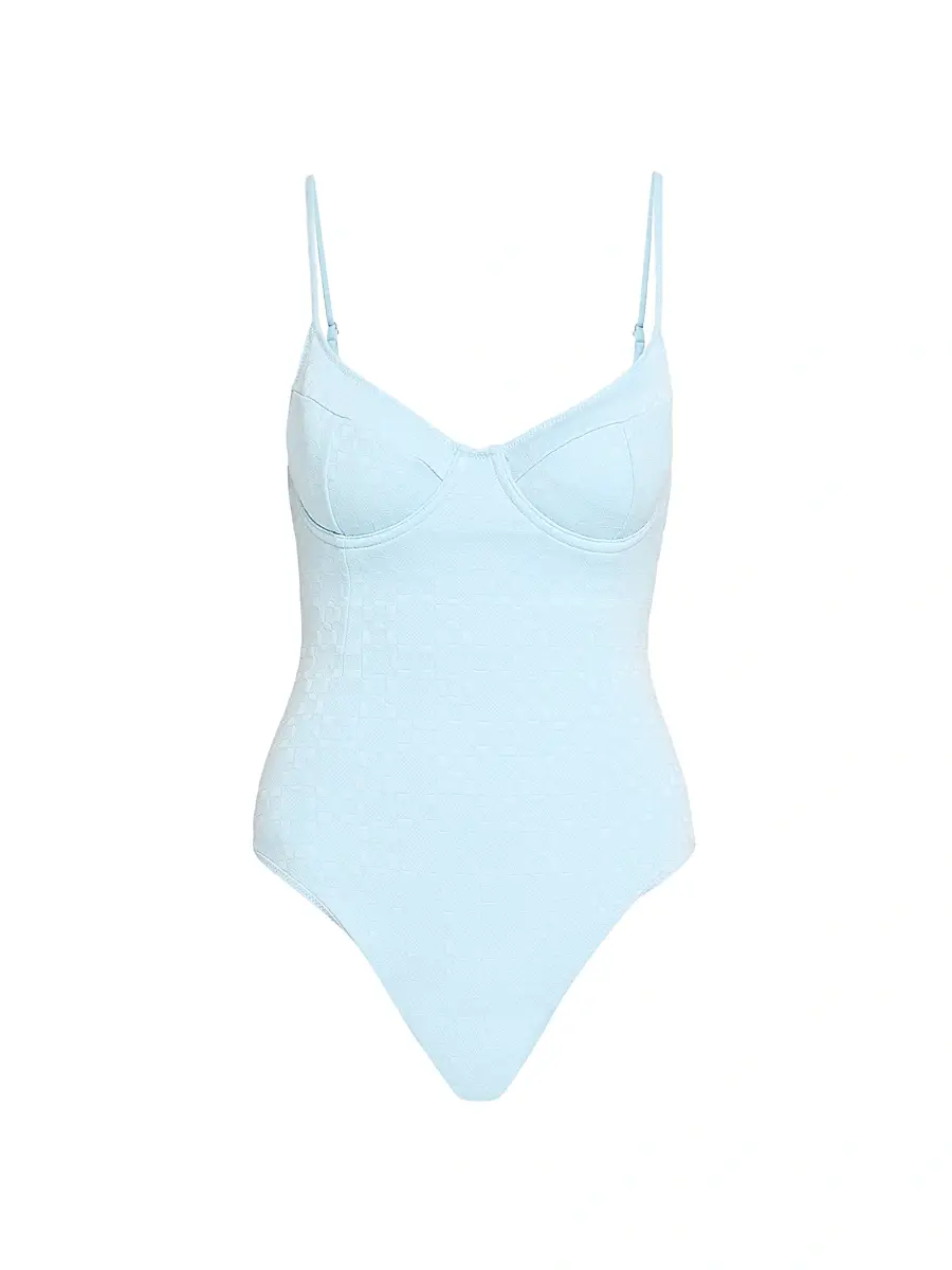 Simkhai Women's Demi Bustier One-Piece Swimsuit - Blue - Size XS | Image 1 Simkhai Women's Demi Bustier One-Piece Swimsuit - Blue - Size XS | Image 1