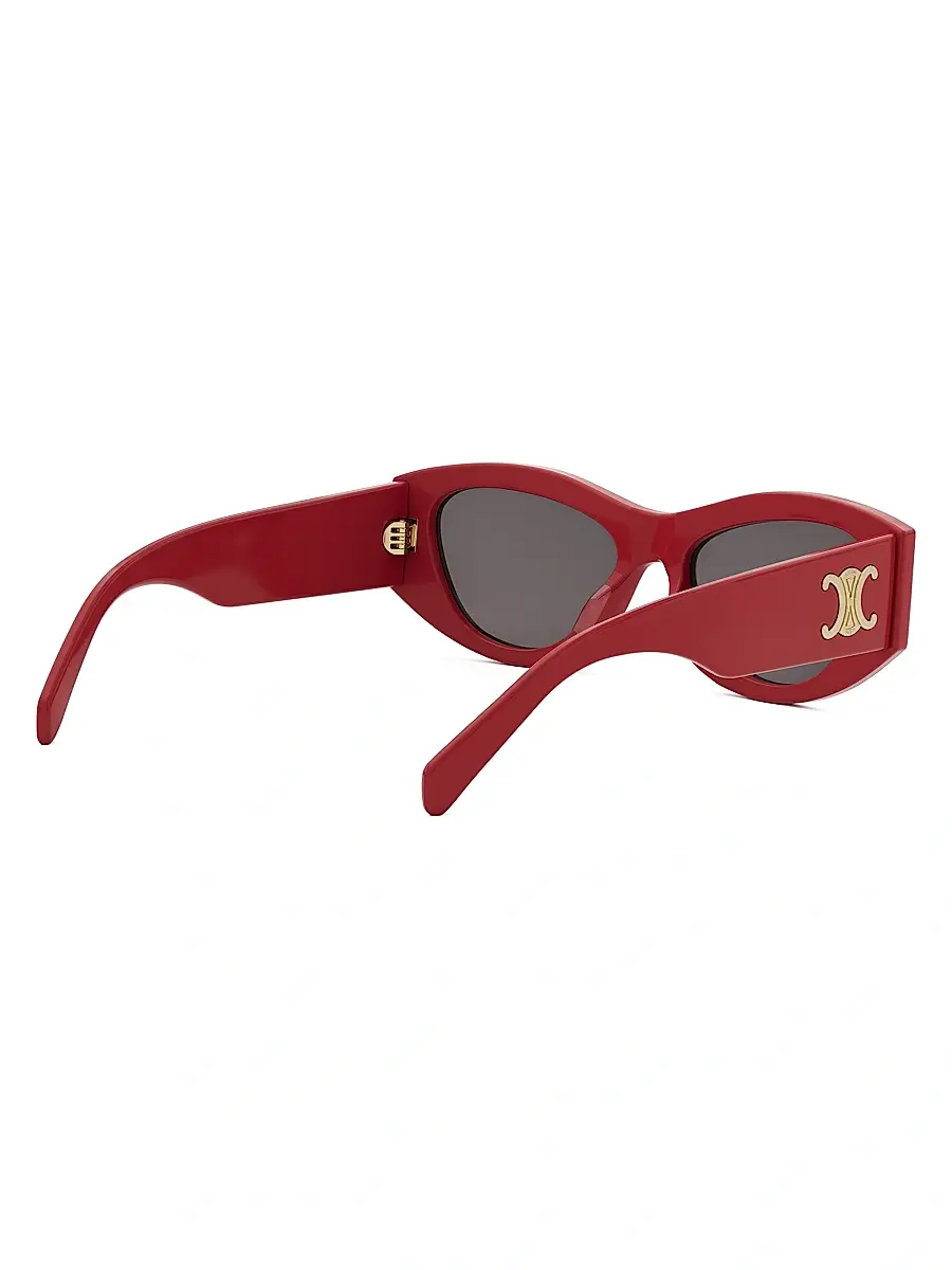 CELINE Women's Triomphe 39MM Cat-Eye Sunglasses - Shiny Red Smoke | Thumbnail 6 CELINE Women's Triomphe 39MM Cat-Eye Sunglasses - Shiny Red Smoke | Thumbnail 6