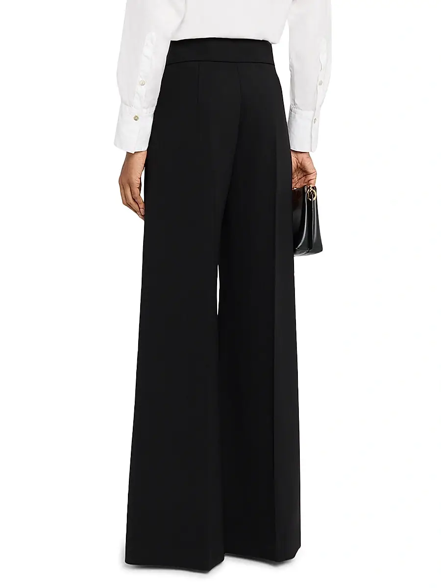 Carolina Herrera Women's High-Rise Wool Wide-Leg Pants - Black | Thumbnail 4 Carolina Herrera Women's High-Rise Wool Wide-Leg Pants - Black | Thumbnail 4
