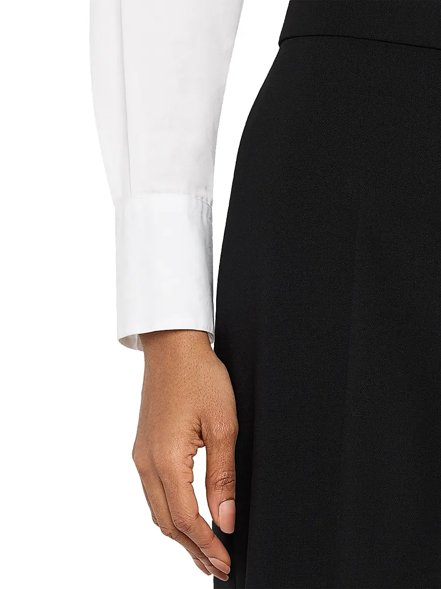 Carolina Herrera Women's High-Rise Wool Wide-Leg Pants - Black | Thumbnail 5 Carolina Herrera Women's High-Rise Wool Wide-Leg Pants - Black | Thumbnail 5