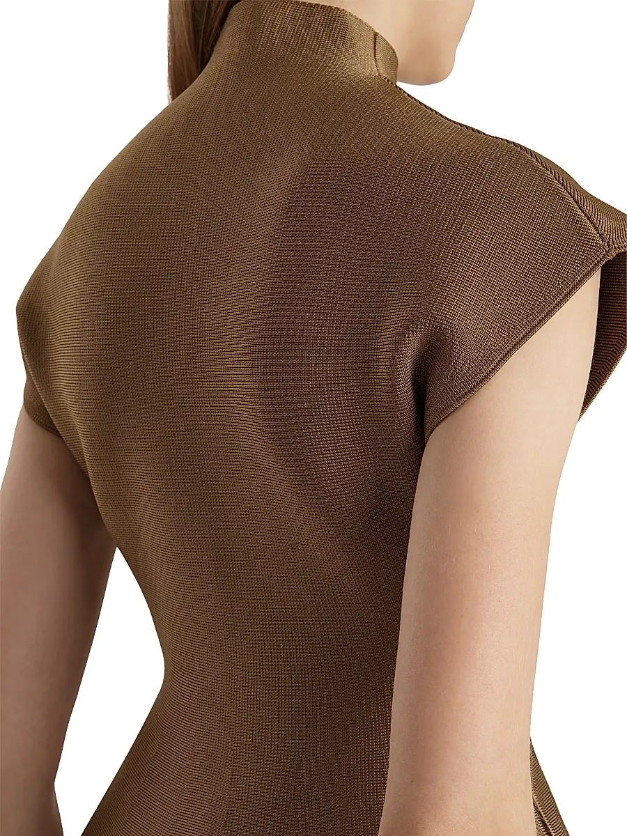 Khaite Women's Knit Peplum Hem Top - Carob | Thumbnail 6 Khaite Women's Knit Peplum Hem Top - Carob | Thumbnail 6