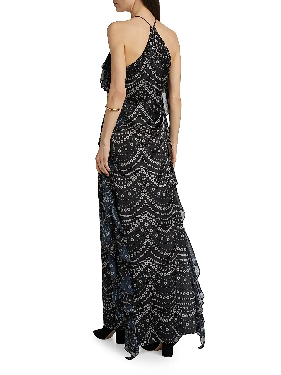 Misa Los Angeles Women's Lupita Polka Dot Chiffon Halterneck Maxi Dress | Thumbnail 5 Misa Los Angeles Women's Lupita Polka Dot Chiffon Halterneck Maxi Dress | Thumbnail 5