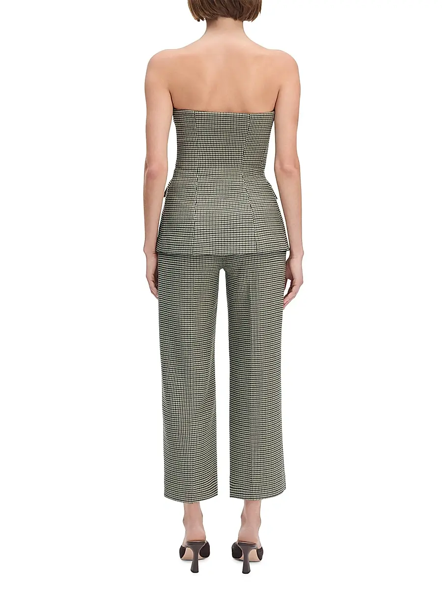 Favorite Daughter Women's Phoebe Houndstooth Bustier | Thumbnail 3 Favorite Daughter Women's Phoebe Houndstooth Bustier | Thumbnail 3