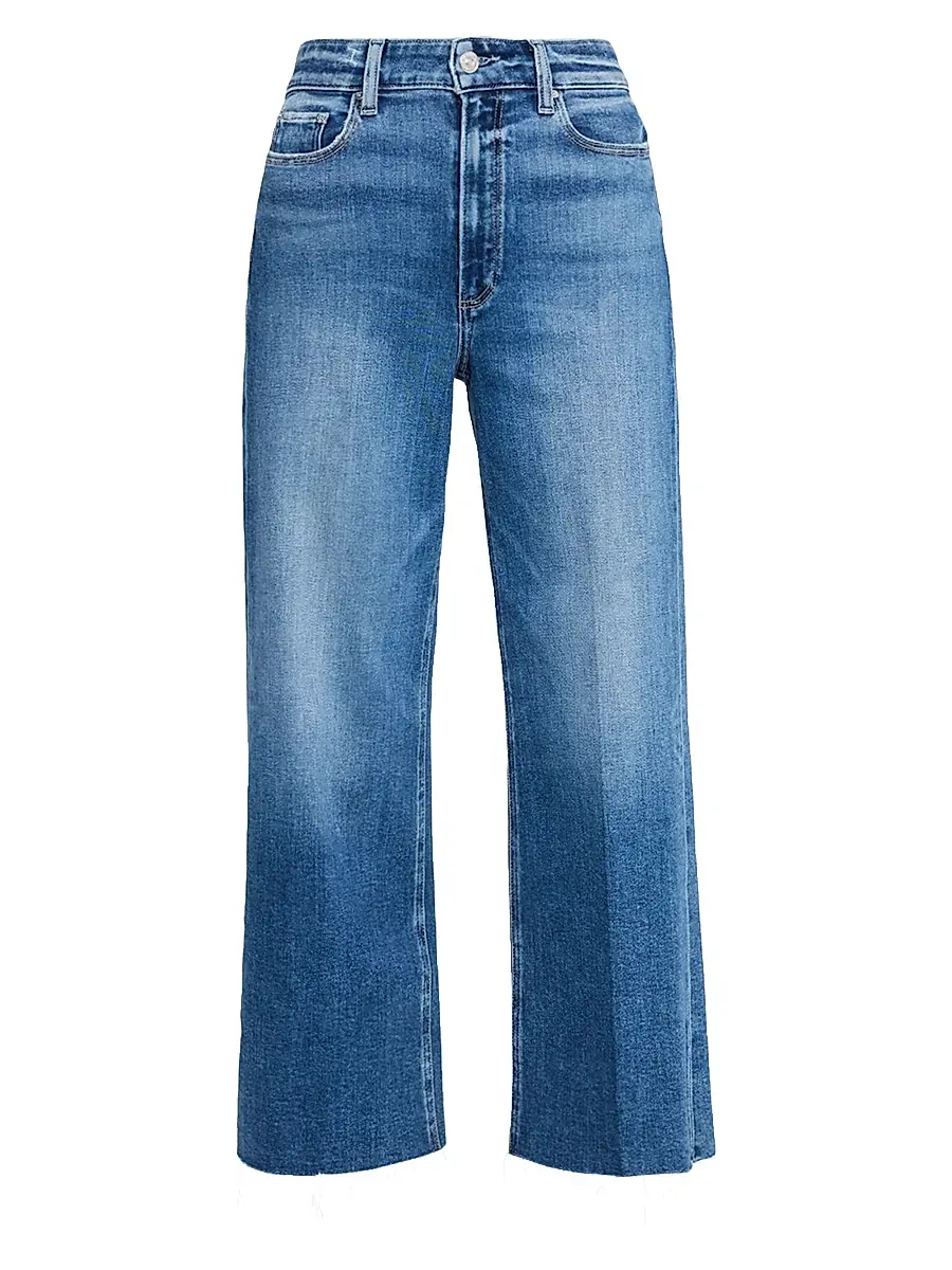 Paige Women's Anessa Raw-Edge Hem Jeans - Light Blue | Image 1 Paige Women's Anessa Raw-Edge Hem Jeans - Light Blue | Image 1