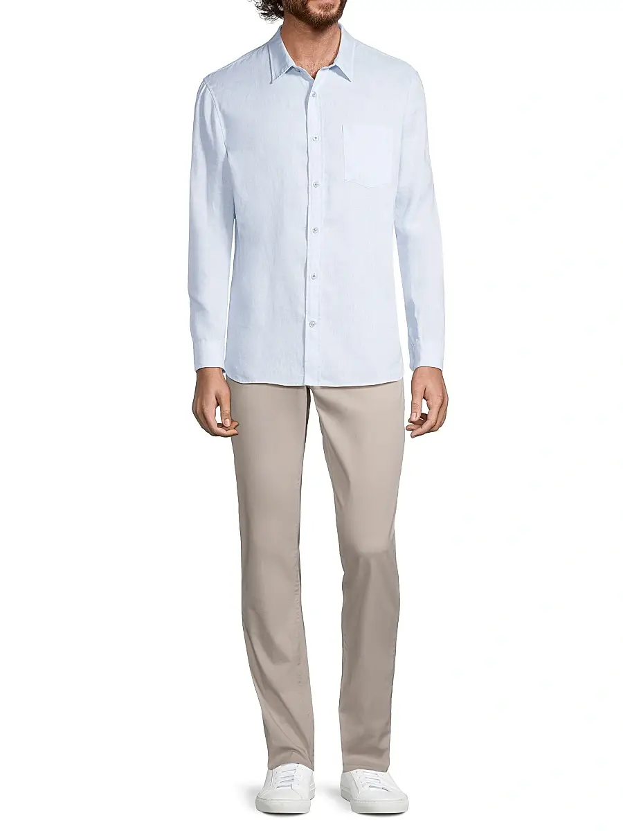 Vince Men's Linen Button-Front Shirt | Thumbnail 2 Vince Men's Linen Button-Front Shirt | Thumbnail 2