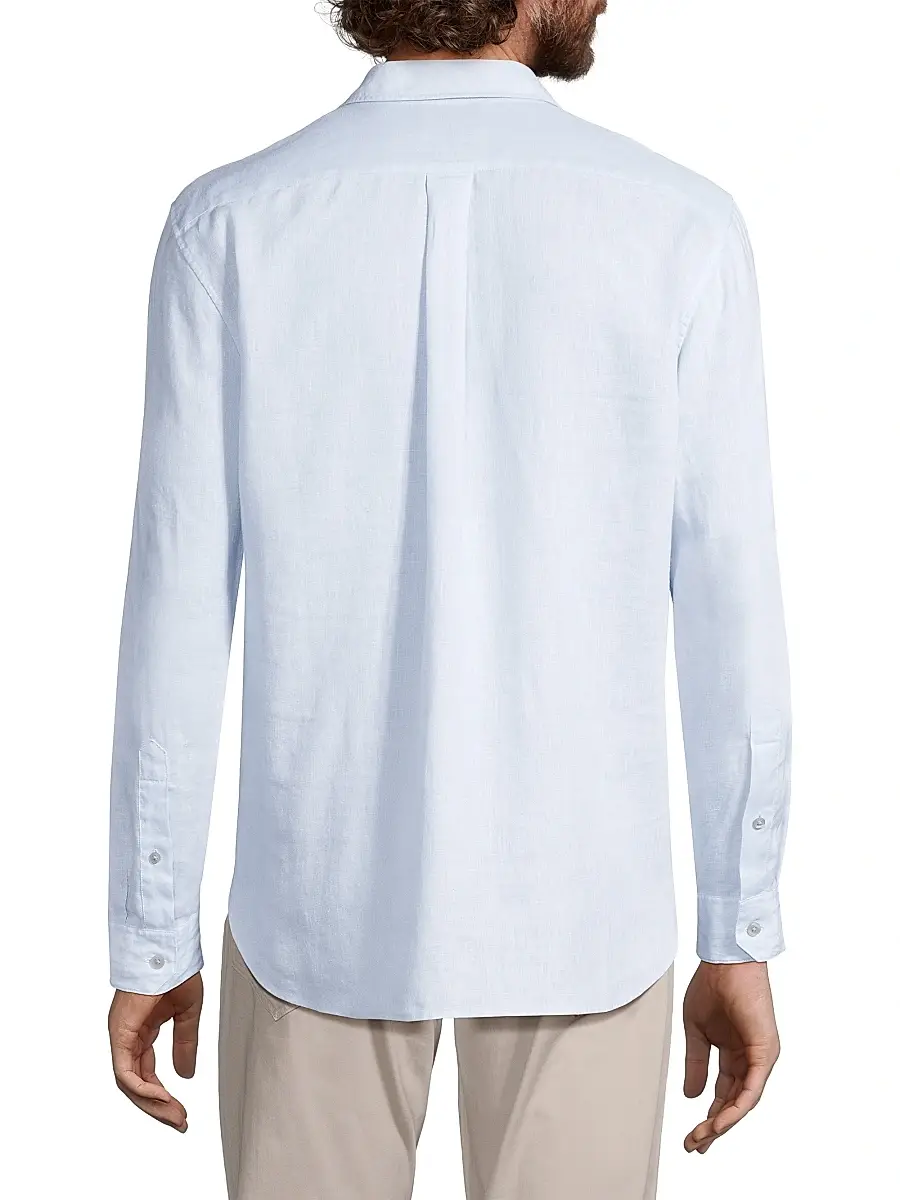 Vince Men's Linen Button-Front Shirt | Thumbnail 5 Vince Men's Linen Button-Front Shirt | Thumbnail 5