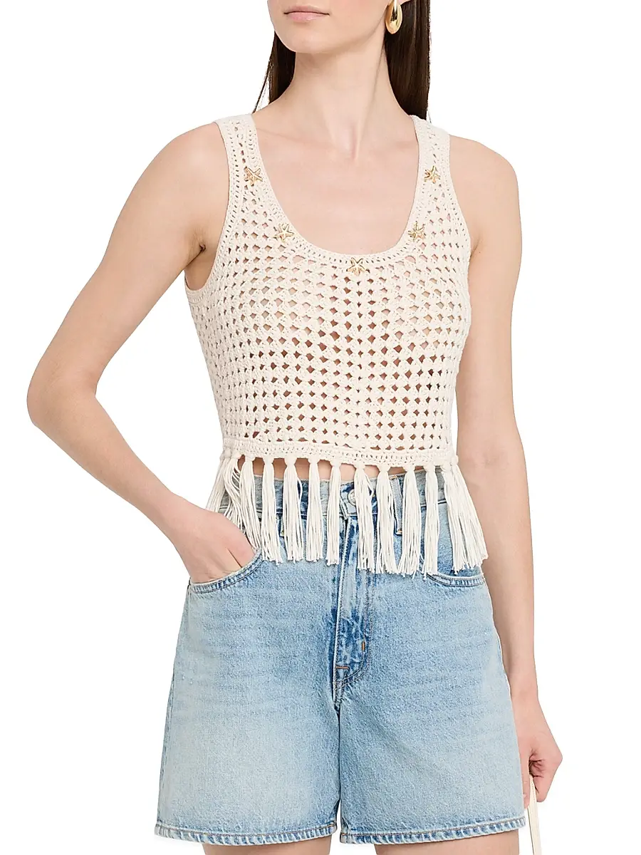 Generation Love Women's Ginger Embellished Crochet Fringe Tank | Thumbnail 3