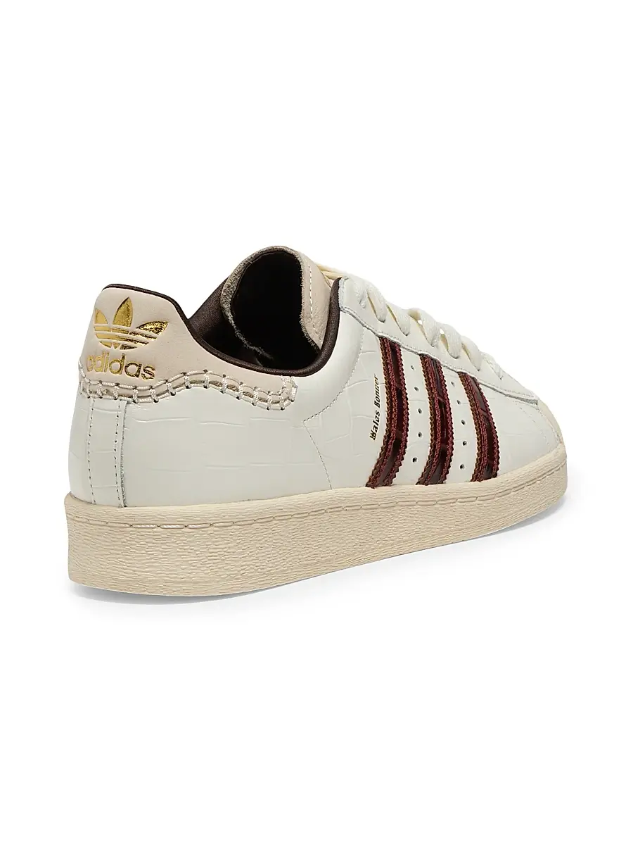 adidas Men's x Wales Bonner Superstar Crocodile-Embossed Leather Sneakers - Wonder White Fox Brown | Thumbnail 3 adidas Men's x Wales Bonner Superstar Crocodile-Embossed Leather Sneakers - Wonder White Fox Brown | Thumbnail 3