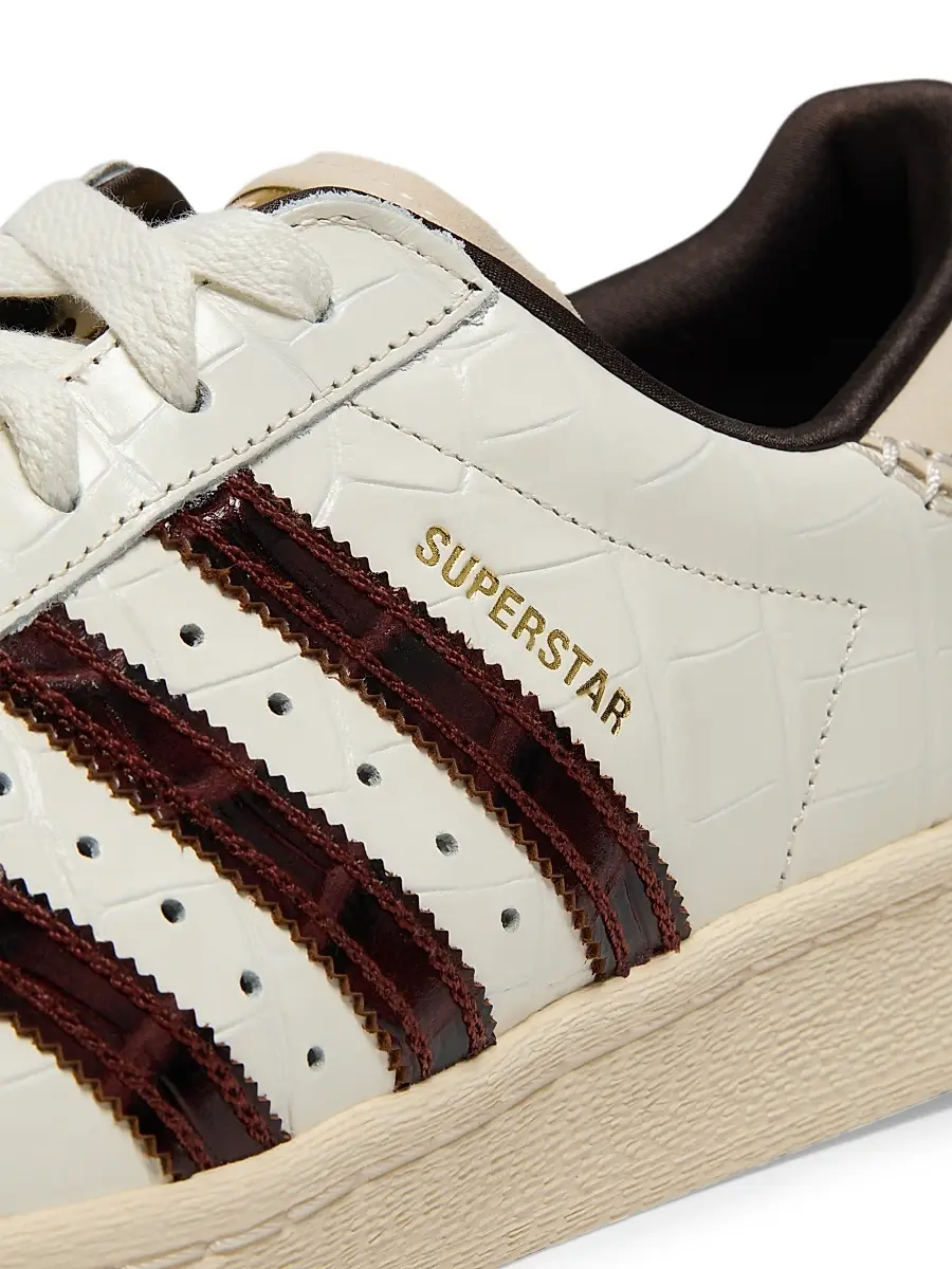 adidas Men's x Wales Bonner Superstar Crocodile-Embossed Leather Sneakers - Wonder White Fox Brown | Thumbnail 5 adidas Men's x Wales Bonner Superstar Crocodile-Embossed Leather Sneakers - Wonder White Fox Brown | Thumbnail 5