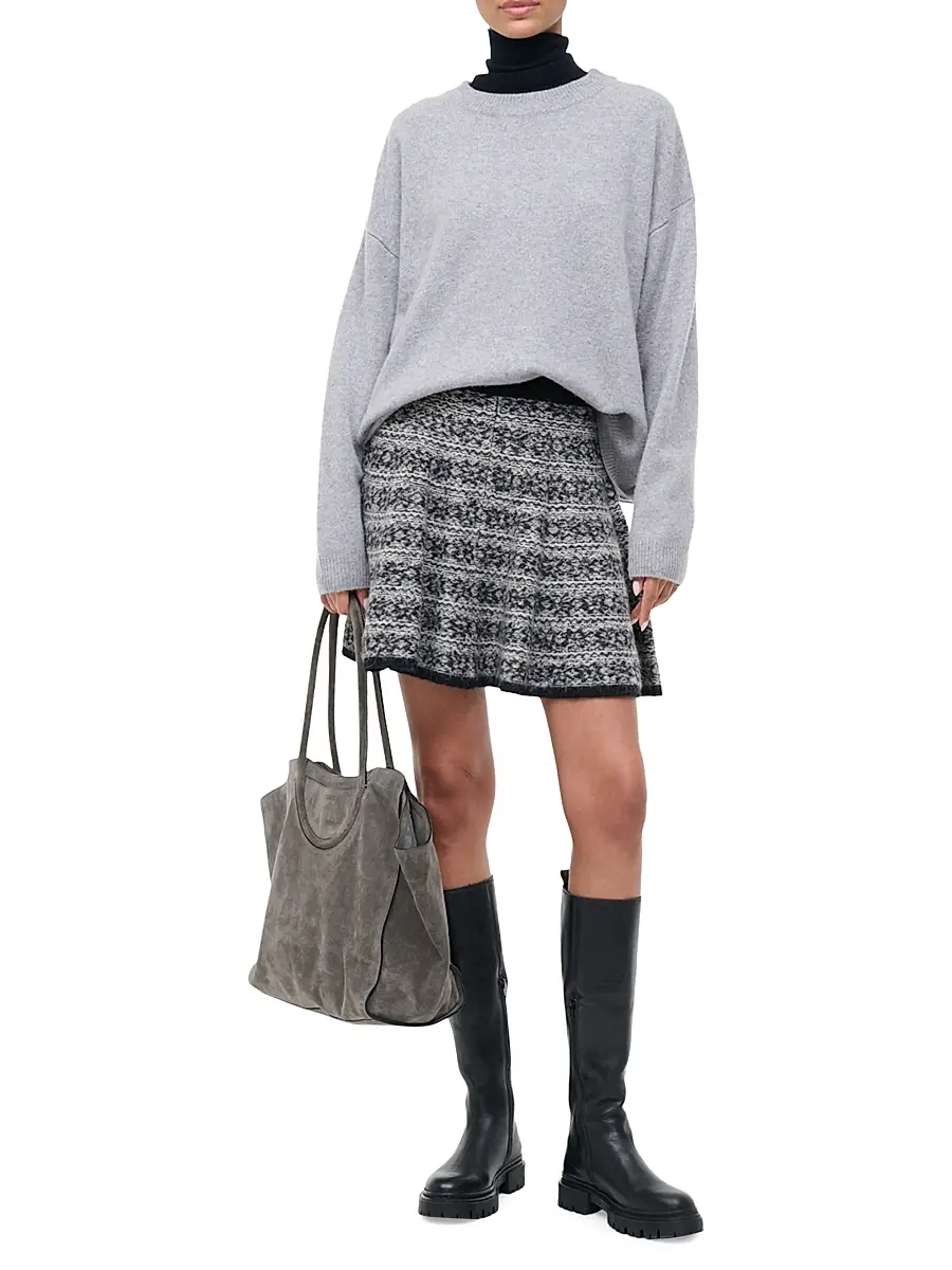 Staud Women's Geri Geometric Knit A-Line Miniskirt | Thumbnail 2 Staud Women's Geri Geometric Knit A-Line Miniskirt | Thumbnail 2