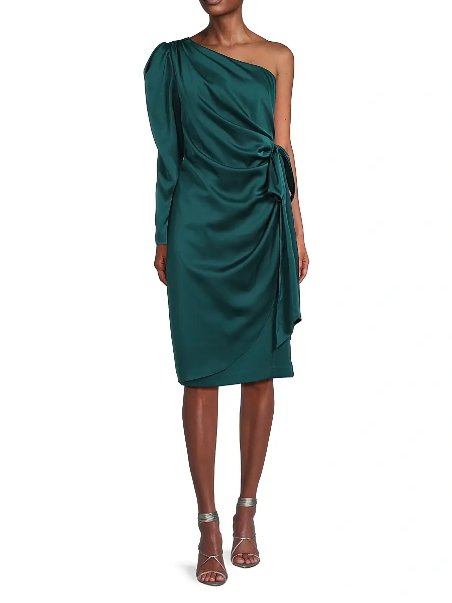 Aidan Mattox Women's One-Shoulder Satin Cocktail Dress | Thumbnail 2