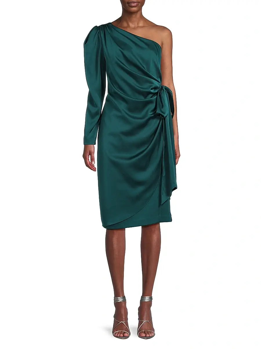 Aidan Mattox Women's One-Shoulder Satin Cocktail Dress | Thumbnail 3