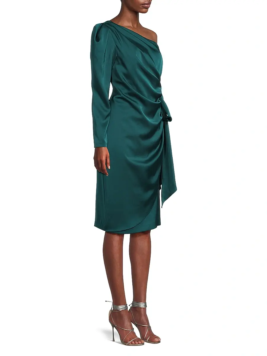 Aidan Mattox Women's One-Shoulder Satin Cocktail Dress | Thumbnail 4