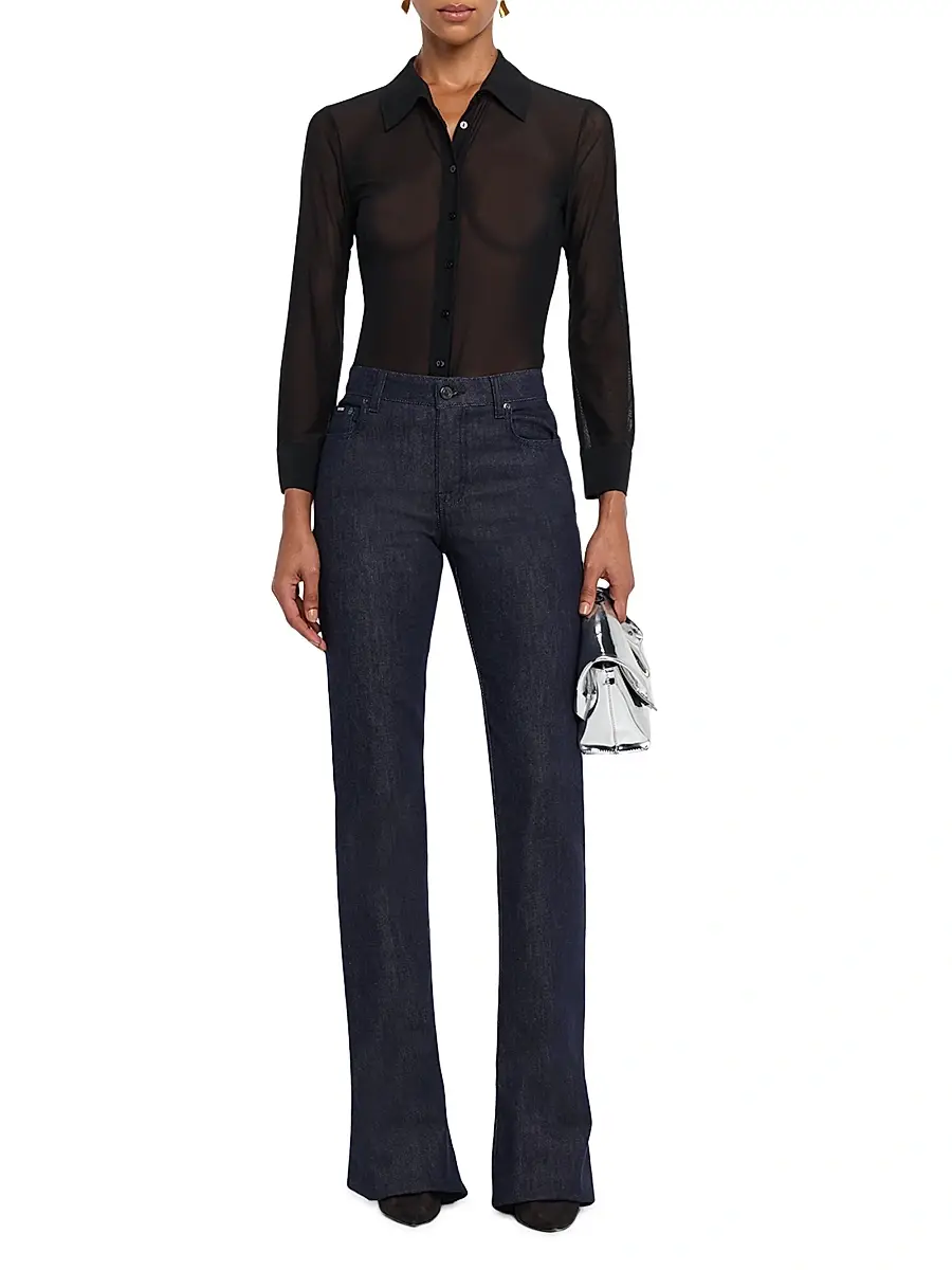 L'Agence Women's Indiana Sheer Fitted Blouse | Thumbnail 2