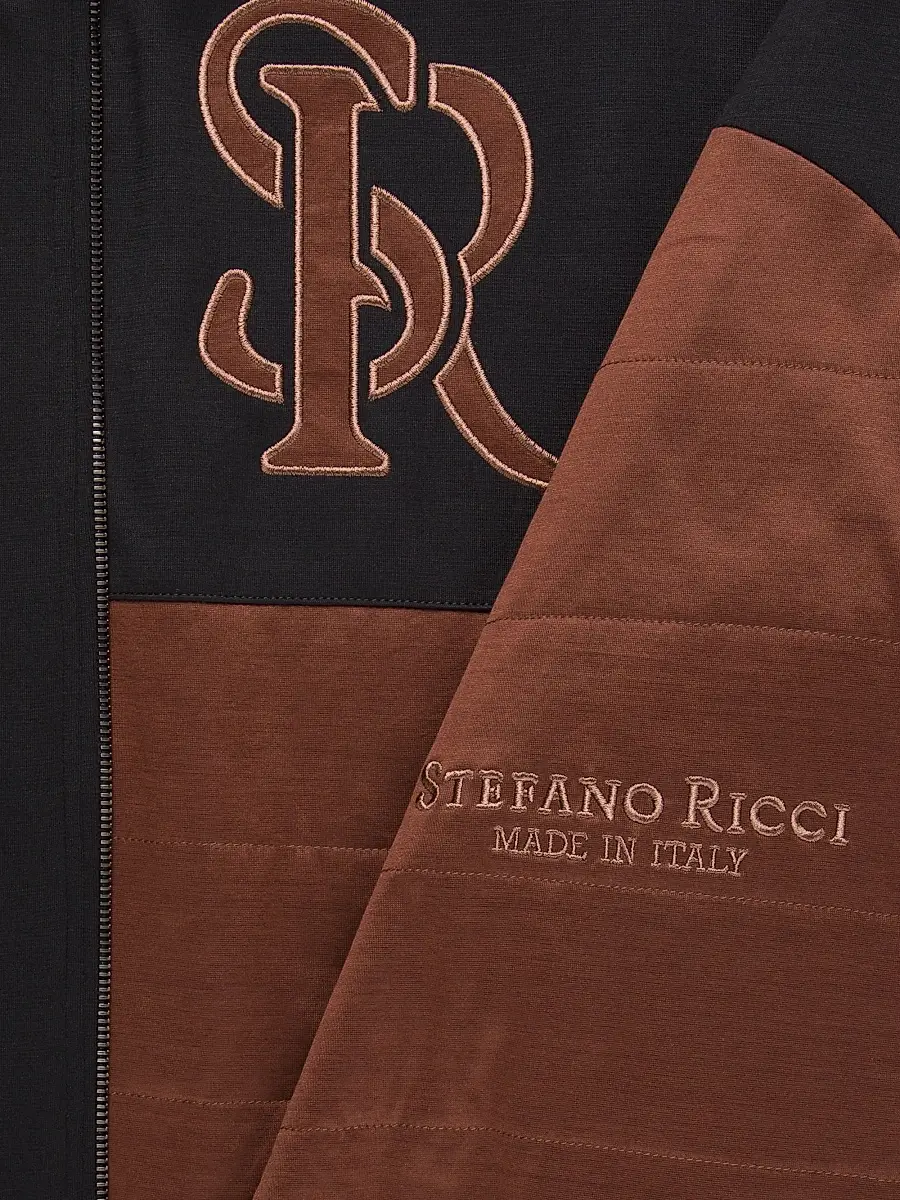 Stefano Ricci Men's Wool Hooded Bomber Jacket - Black | Thumbnail 2