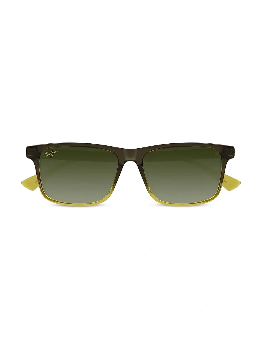 Maui Jim Men's 55MM Rectangular Sunglasses - Green | Thumbnail 2