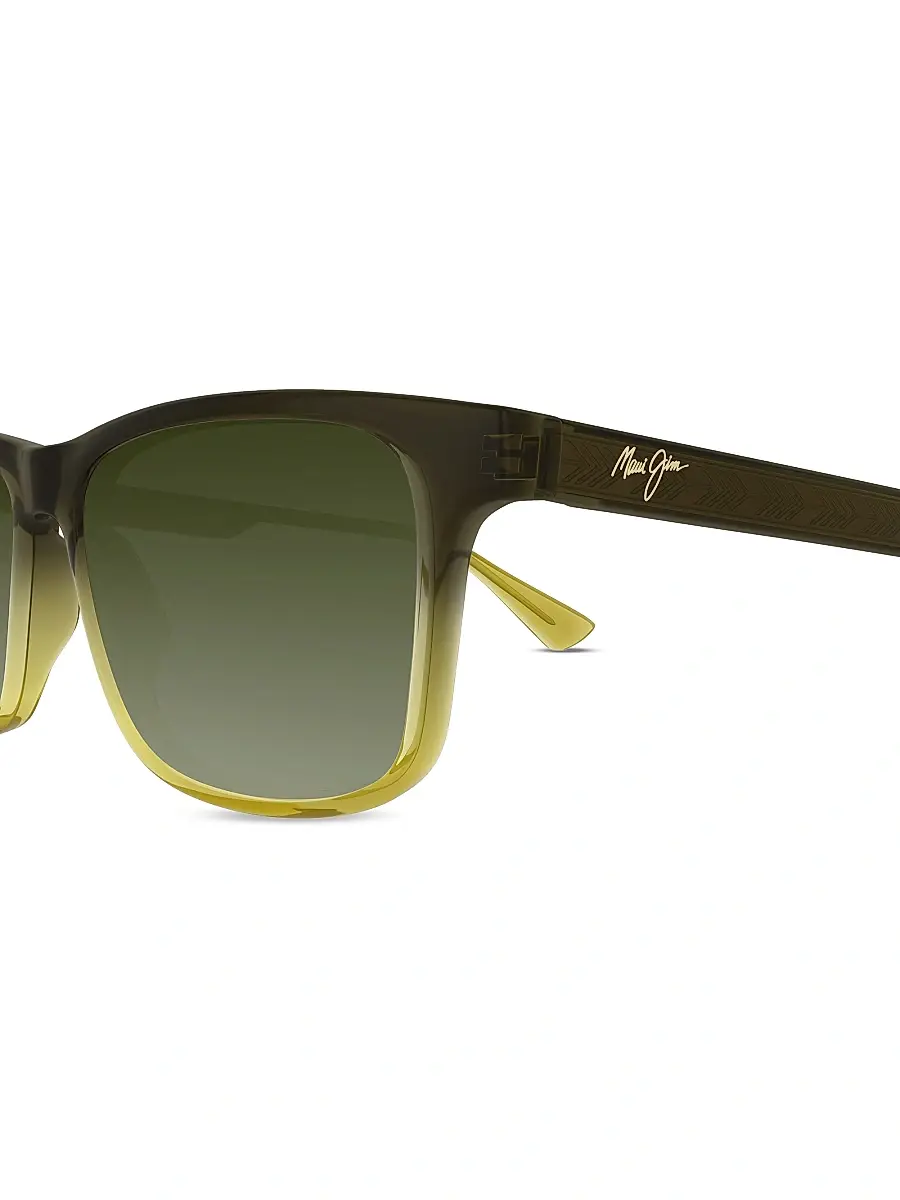 Maui Jim Men's 55MM Rectangular Sunglasses - Green | Thumbnail 3