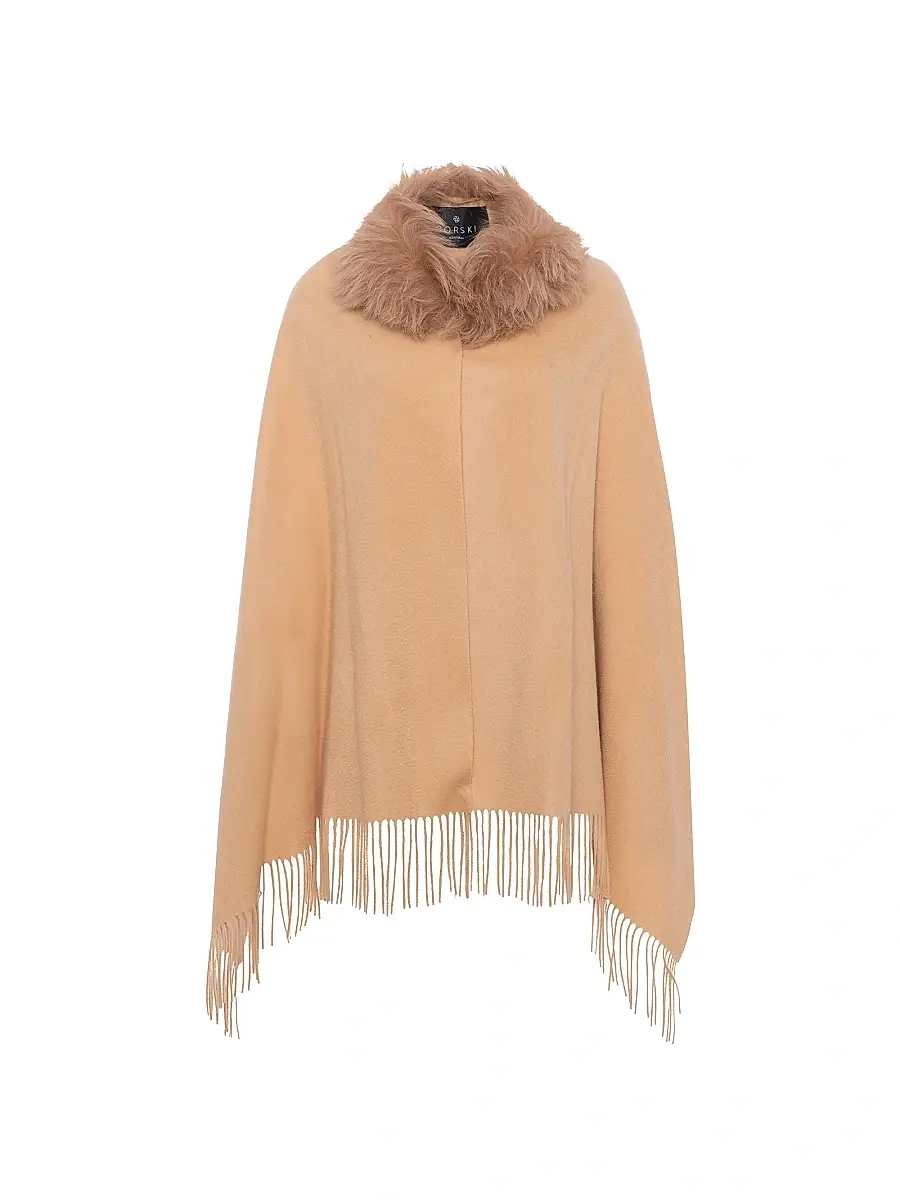 Gorski Women's Select Cashmere Stole with Select Lamb Collar