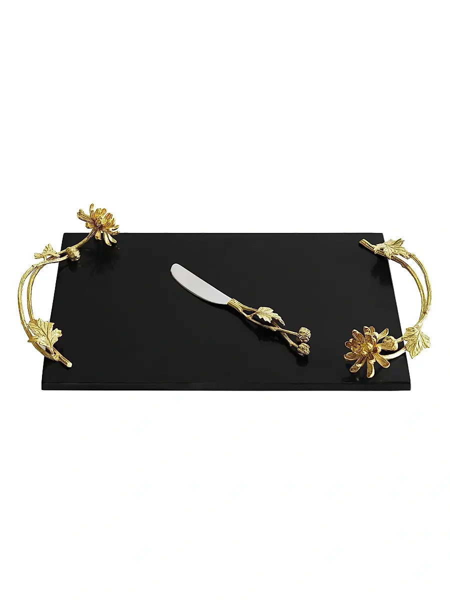 Michael Aram Dahlia Cheeseboard & Knife Set