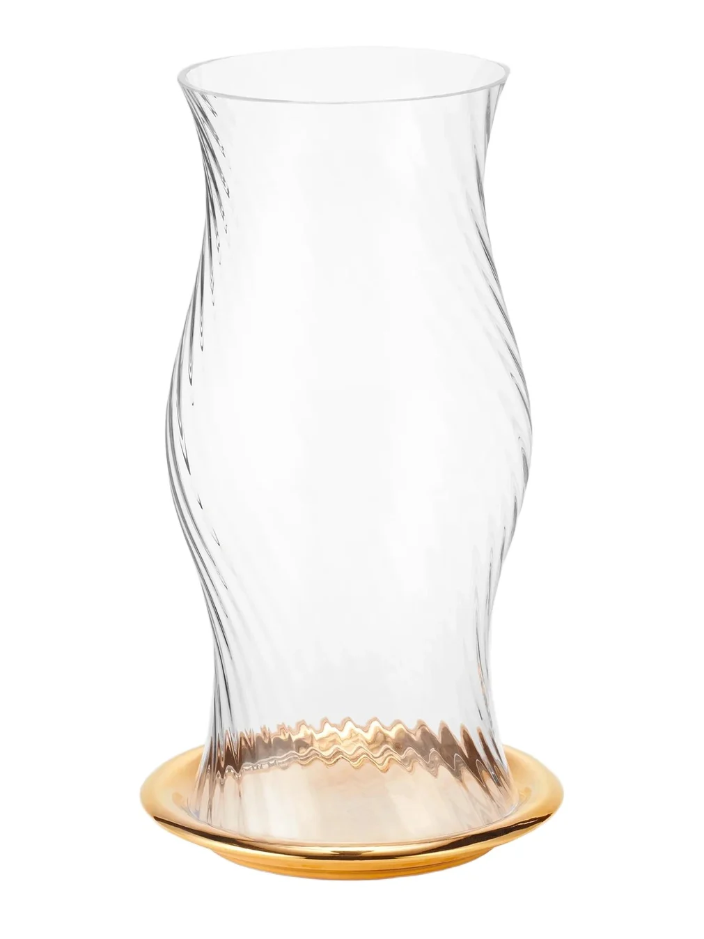 AERIN Unisex Milla Small Ceramic & Glass Hurricane - Clear Gold
