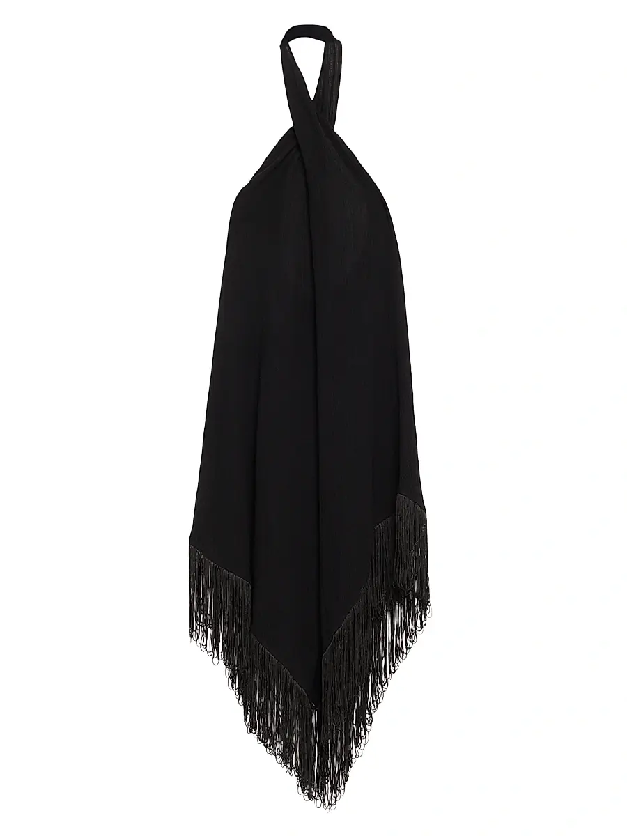 PQ Swim Women's Kate Fringe-Trim Dress - Black | Image 1 PQ Swim Women's Kate Fringe-Trim Dress - Black | Image 1