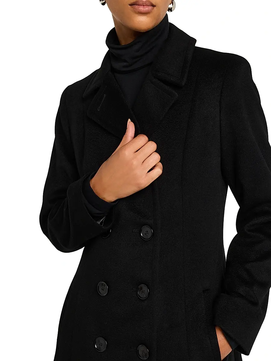Sofia Cashmere Women's Cashmere Double-Breasted Peacoat | Thumbnail 4 Sofia Cashmere Women's Cashmere Double-Breasted Peacoat | Thumbnail 4